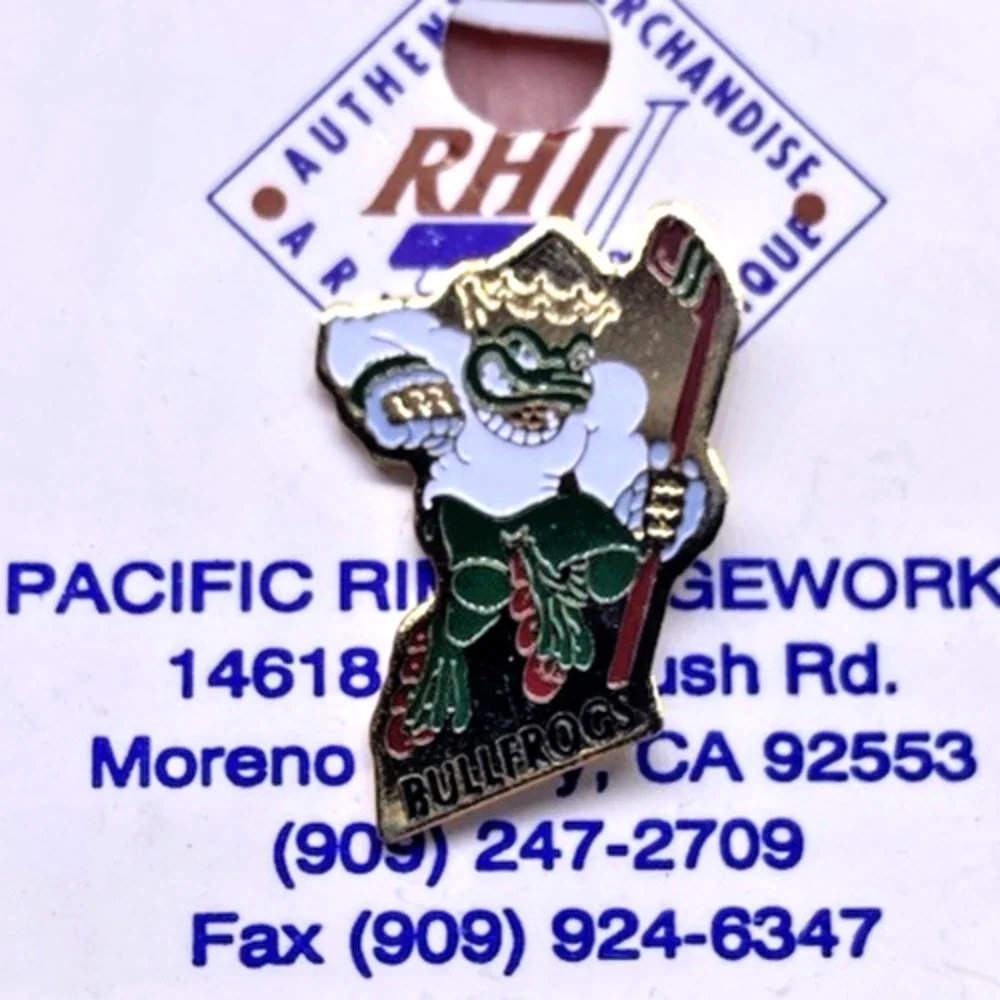 RHI Anaheim Bullfrogs Pin Vintage Roller Hockey Collectible Defunct Team 1